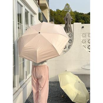 高顏值雨傘女晴雨兩用手動便攜黑膠折疊太陽傘防曬防紫外線遮陽傘