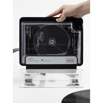 悟望初品 CD光盤黑膠碟原創適用iPad2022新款10代Pro11寸筆槽支架Air4/5二折珠子滑動10.9寸防摔保護套平板殼