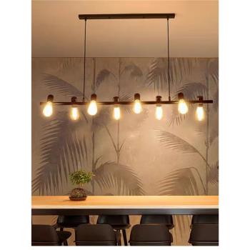 美式餐廳吊燈創意個性長條燈咖啡廳吧臺辦公室工業風餐桌LED燈具