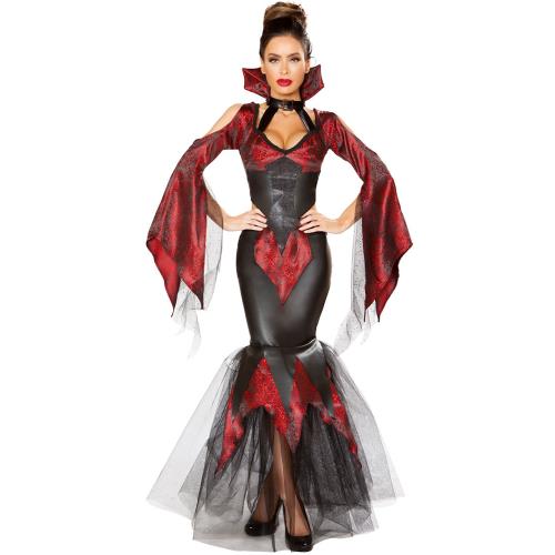 萬圣節魔法女巫惡魔裝女王宮廷長裙cosplay角色扮演舞臺演出服裝
