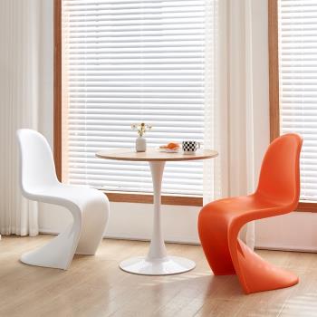 潘東椅ins風餐椅網紅透明塑料椅子家用北歐簡約現代靠背椅化妝凳