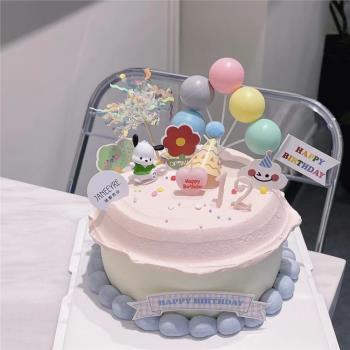 網紅三麗鷗可愛帕恰狗生日蛋糕裝飾擺件 卡通甜品臺烘焙裝扮配件