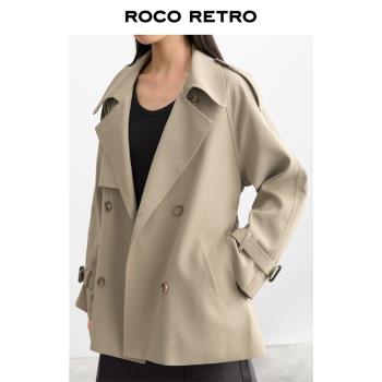 ROCO復古經典版型中長款風衣外套