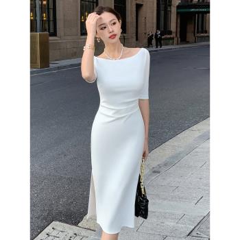 白色正式場合高階感宴會小禮服