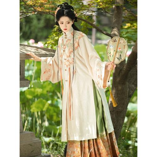 重回漢唐豎領對襟長襖明制馬面裙