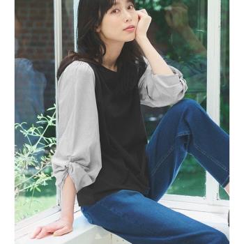 優雅淑女燈籠袖口上衣襯衫蝴蝶結