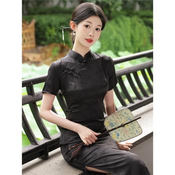 新中式年輕款絲緞氣質顯瘦旗袍