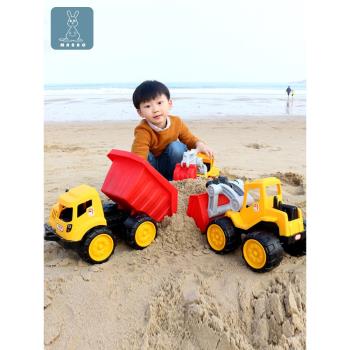 兒童大號沙灘車玩具套裝海邊挖沙鏟子和桶寶寶玩沙子小孩挖土工具