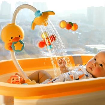 寶寶洗澡玩具嬰兒電動噴水花灑神戲水噴頭器兒童嬰幼兒浴盆小鴨子