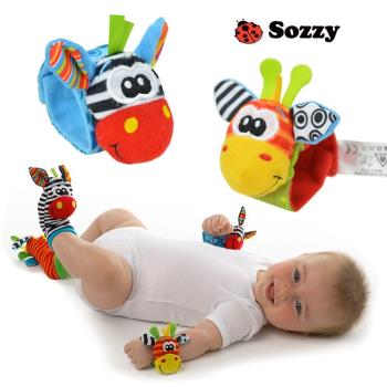 SOZZY動物立體手表手腕帶腳套襪子寶寶搖鈴早教益智玩具01歲3個月