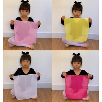 舞蹈絲巾手絹兒童考級雪紡方巾沙巾有一個姑娘表演出膠州秧歌道具