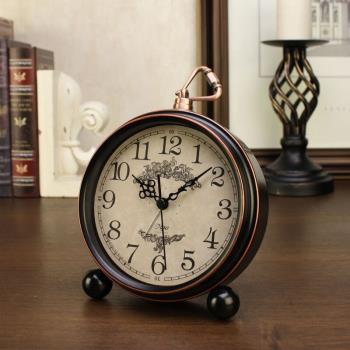 迪高鬧鐘學生專用復古客廳擺件鐘表擺放式座鐘美式臺式時鐘桌面表