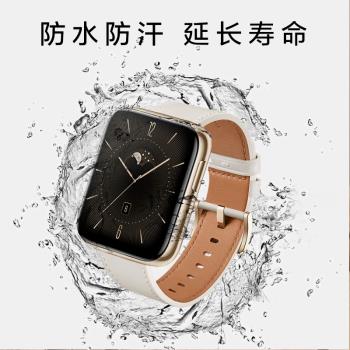 適用oppo watch3/SE真皮表帶運動智能手表oppowatch可替換腕帶輕奢女款表帶牛皮材質商務時尚非原裝配件