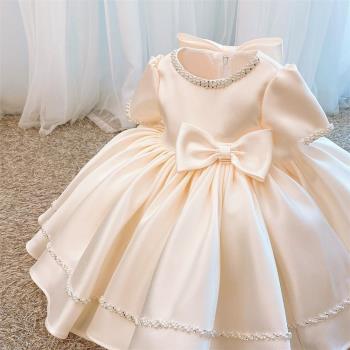 公主裙花童婚紗寶寶周歲生日禮服