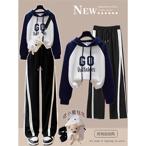 初中生2026春秋裝韓版運動套裝時尚衛衣學生寬松休閑褲少女兩件套