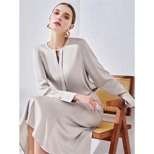 優雅22姆米重喬雙面緞純色真絲