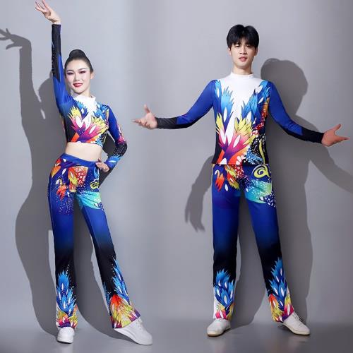 健美操服裝2024新款廣場舞套裝體操比賽服大眾健身操啦啦操演出服