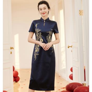 中年媽媽婚宴敬酒禮服復古旗袍