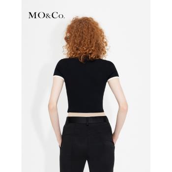 MOCO新中式立領斜襟修身針織衫