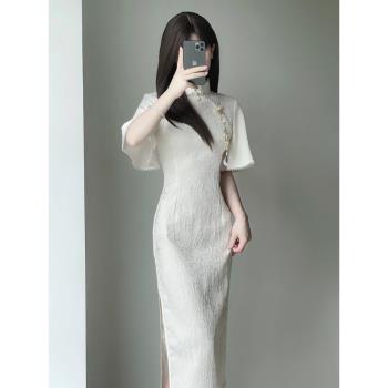 提花夏季年輕款少女禮服旗袍