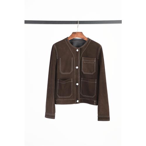 無DI存在！！顏色巨好看！意大利胎羊翻毛皮 短款皮衣外套女