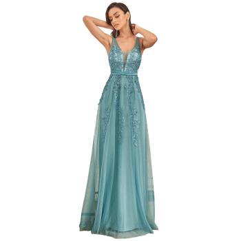 women quality lace plus size blue dress wedding gowns us24