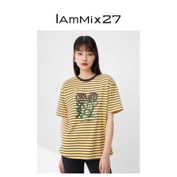 IAmMIX27韓版寬松印花短袖T恤