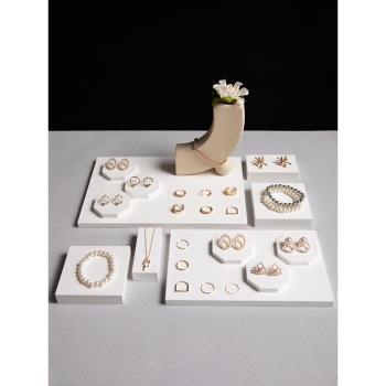 首飾展示架創意石膏陳列架戒指托盤項鏈耳環架子柜臺珠寶展示道具