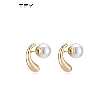 氣質珍珠耳釘女2023新款爆款小眾設計高級感法式輕奢925銀針耳環
