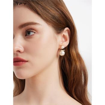 珍珠耳環2023新款爆款輕奢高級感氣質耳釘小眾設計感法式復古耳飾