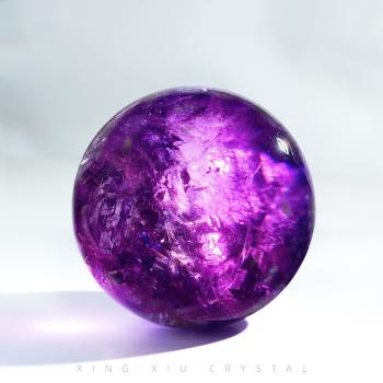 星宿家 天然水晶球白水晶 綠幽靈 紫晶 粉水晶小擺件許愿彩虹球