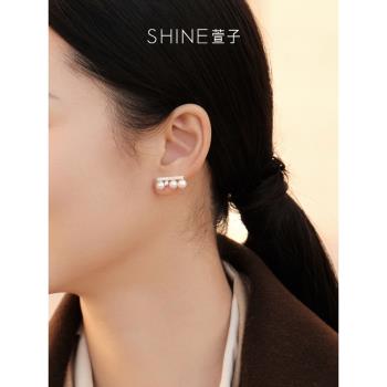 SHINE萱子飾品優雅精致小眾設計感珍珠耳釘時尚輕奢耳飾2023新款