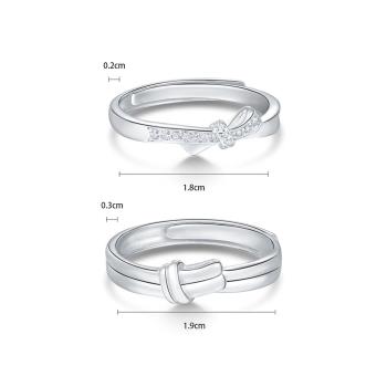 潮宏基結語S925銀戒指情侶對戒開口設計簡約時尚周年禮物J