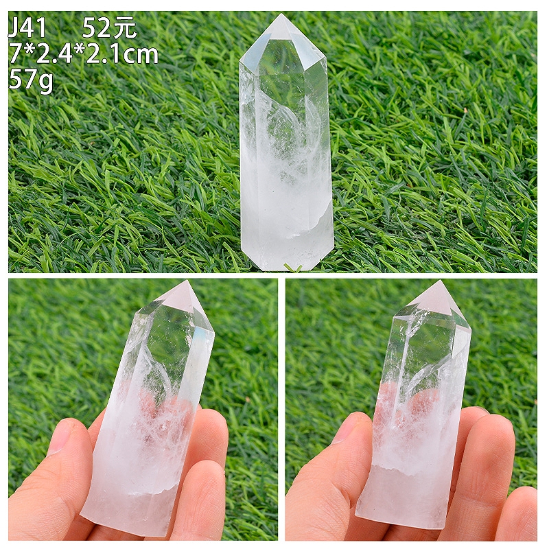 AAAAAAAAAA級天然高透明度水晶六角柱B0310/YS/30603/530 白水晶柱天然水晶六棱柱原石標本喜馬拉雅消磁石礦石原礦桌面擺件|擺飾
