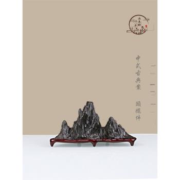 新中式太湖山型禪意擺件幽蘭石