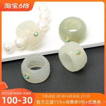 diy卡環手持念珠配件天然和田玉