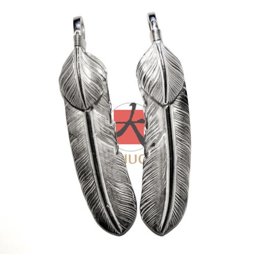 大拙手工goro's高橋吾郎XL上銀羽毛吊墜925純銀goros男女掛飾