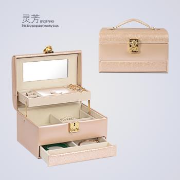 首飾盒歐式木質公主帶鎖韓復古手飾品收納盒化妝珠寶盒兒童禮物女