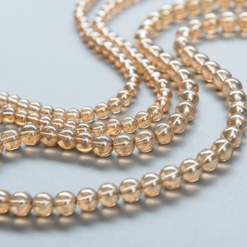 琥珀色上彩水晶珠子玻璃珠散珠不掉色手工制作耳環手鏈項鏈材料