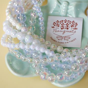 海水泡泡亞克力ab鍍彩散珠DIY手工串珠項鏈手鏈材料自制飾品配件