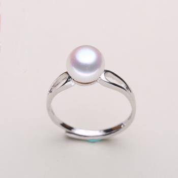 日韓版925純銀指環天然淡水珍珠
