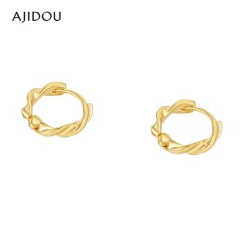 AJIDOU阿吉豆小巧簡約時尚圓環耳環小眾設計感 高級氣質法式簡約