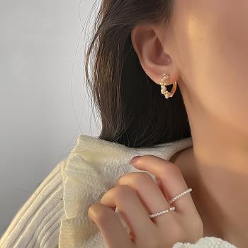 S925純銀珍珠小眾設計感高級耳環
