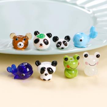 DIY動物園玻璃手作串珠配件熊貓