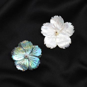 天然淡水白蝶花朵優雅精致女貝殼