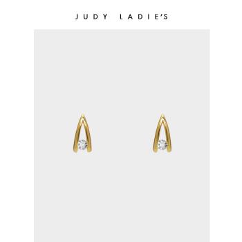 【旗艦新品】Judy ladies北極星系列 北極星鋯石耳釘女 小眾設計