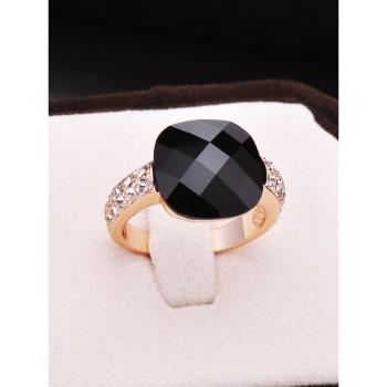 黑色裝飾食指戒指時尚個性女小眾設計高級感夸張胖手男潮流大指環