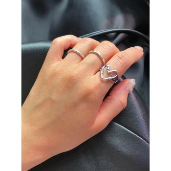 顯瘦通體925純銀韓式簡約女戒指