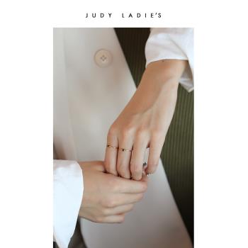 【熱銷新品】Judy ladies寶石系列 黑鋯石戒指 女顯白素圈