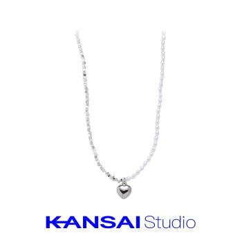 KANSAI新款小米珠珍珠愛心項鏈女小眾法式高級感冷淡風氣質配飾品